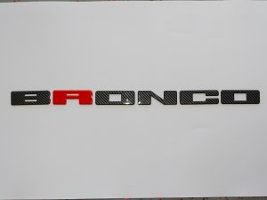 Ford Bronco Front Grille Letter Kit - Carbon Fiber Finish w/ Red R
